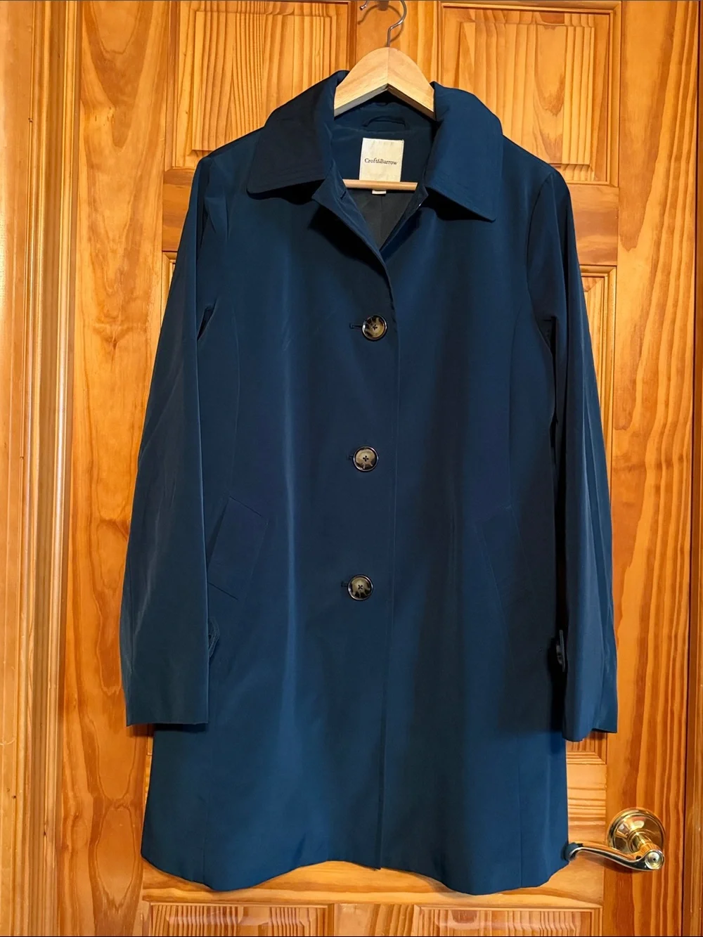 Croft and Barrow Women's Emerald Green Button-Up Trench Coat